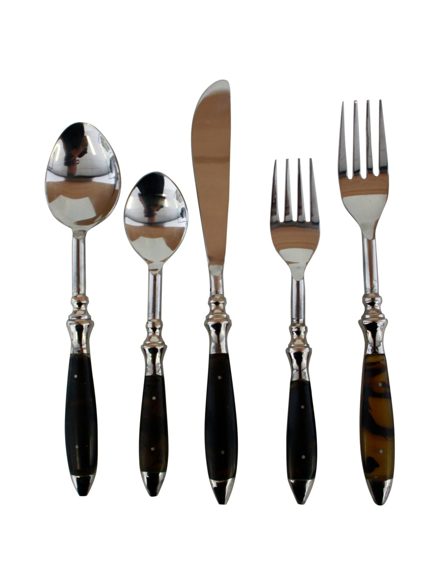 Tortoiseshell Cutlery Set/5 - Destination Interiors