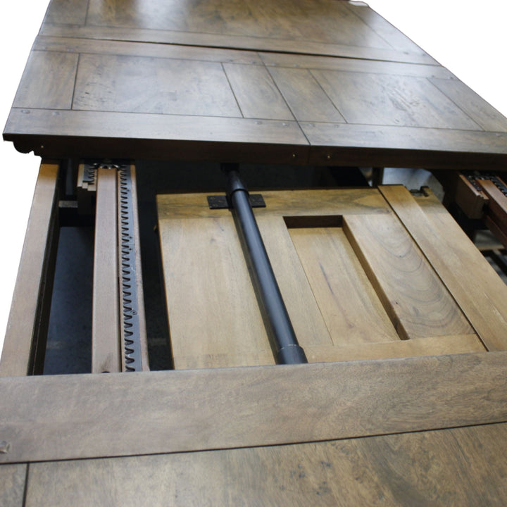 Toulouse Dble Ext Table Mango Smokehouse Rustic - Destination Interiors