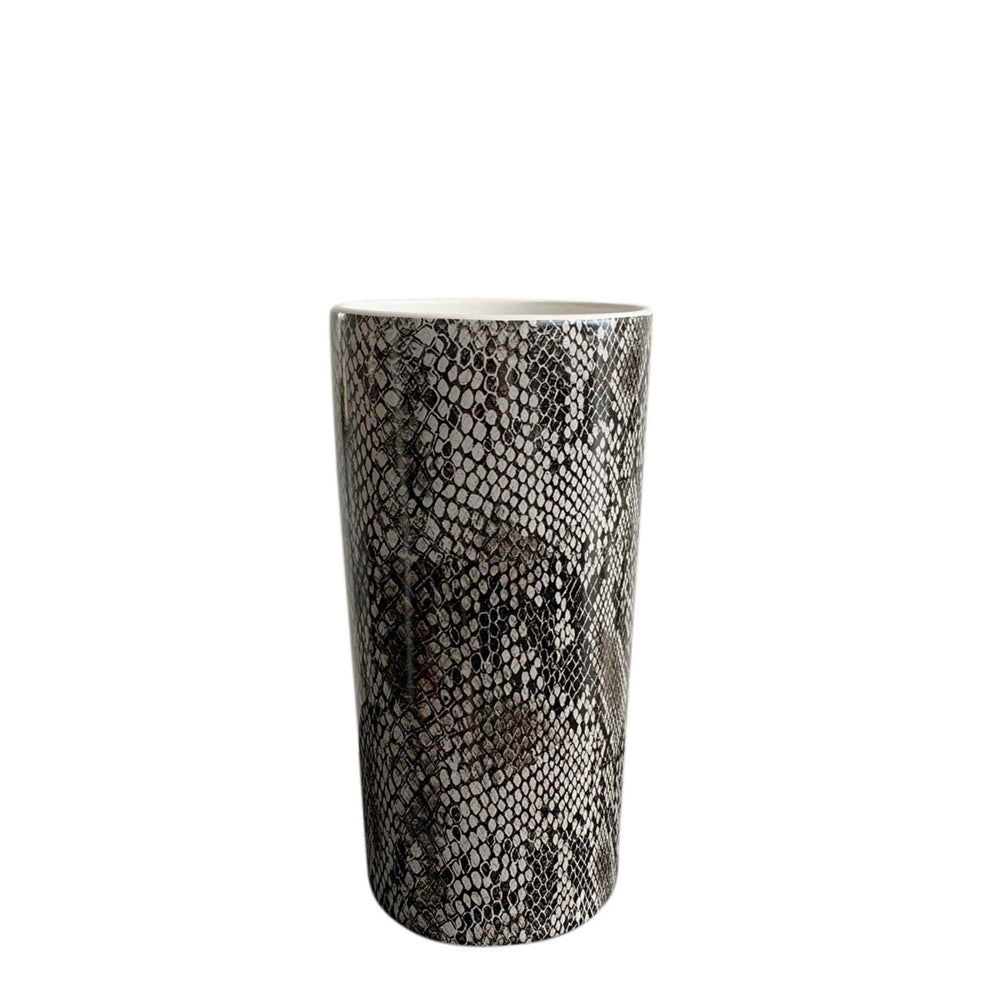 Vase w/snake skin pattern - Destination Interiors