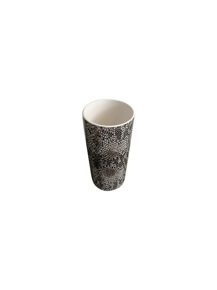 Vase w/snake skin pattern - Destination Interiors