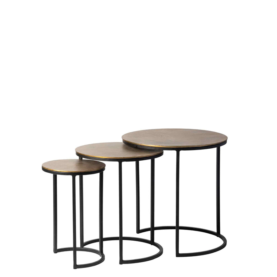 VERONA ALUMINIUM & IRON SIDE TABLE SET/ 3 - Destination Interiors