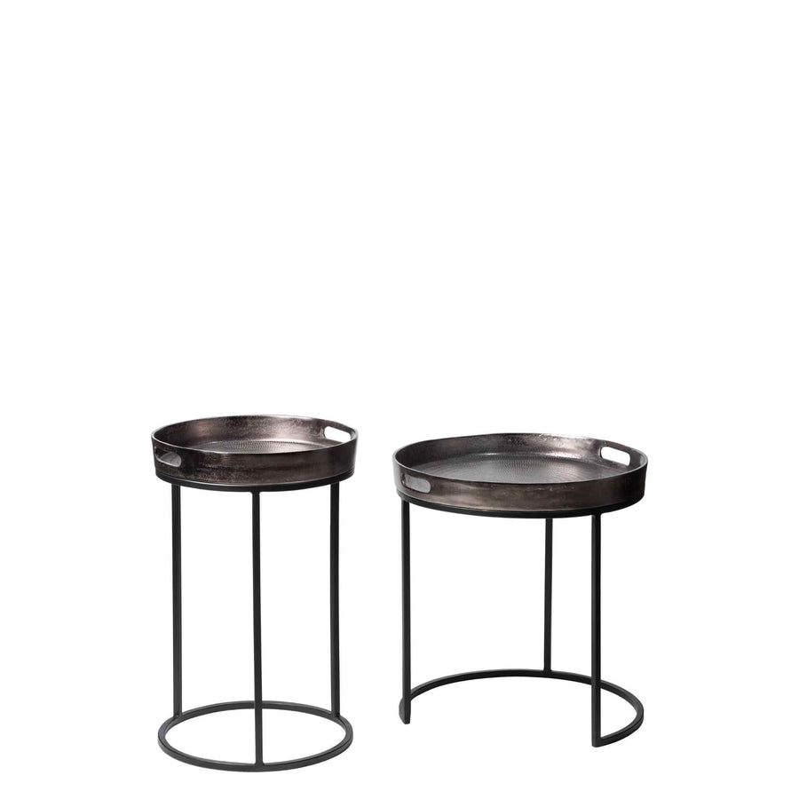 Verona Aluminium & Iron Side Table Set of 2 Bronze & Black - Destination Interiors