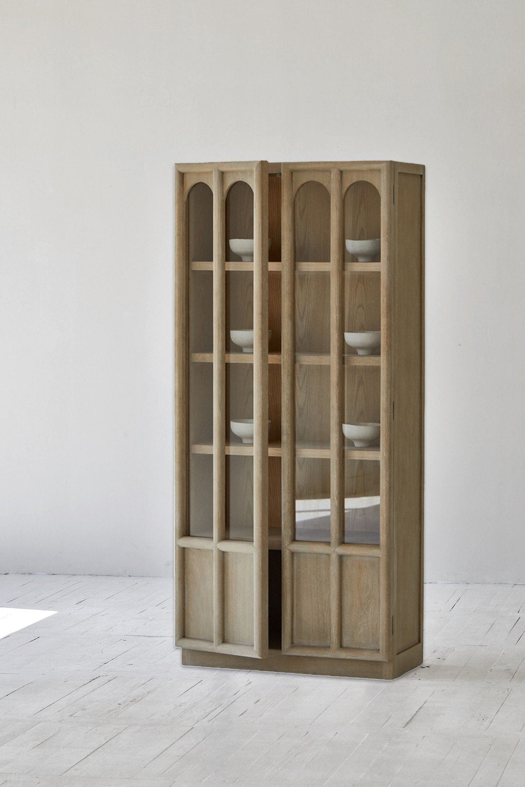 Villa Display Cabinet Oak & Glass - Destination Interiors