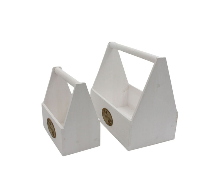 Wooden Flower Boxes with Handles Set 2 - Destination Interiors