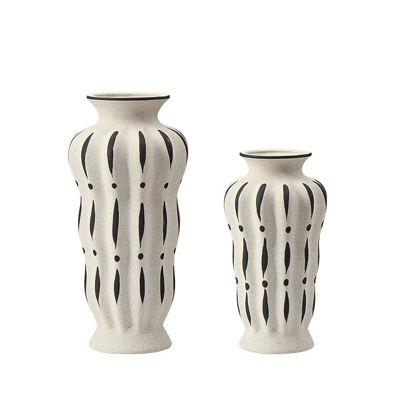 Zara Vase Small Black Stripe - Destination Interiors